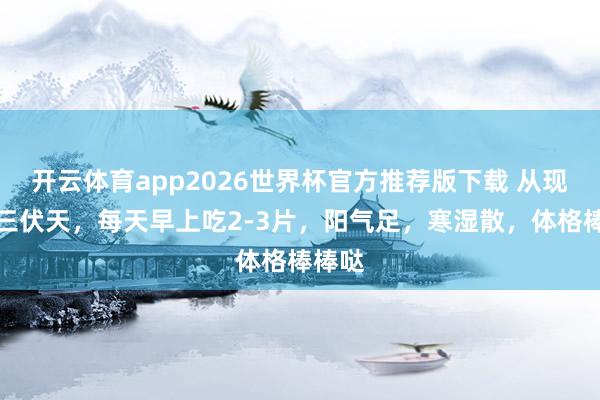 开云体育app2026世界杯官方推荐版下载 从现时到三伏天,每天早上吃2-3片,阳气足,寒湿散,体格棒棒哒
