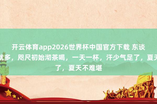 开云体育app2026世界杯中国官方下载 东谈主虚汗就多,咫尺初始沏茶喝,一天一杯,汗少气足了,夏天不难堪