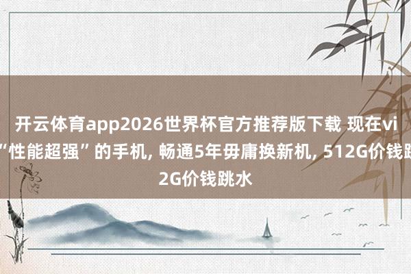 开云体育app2026世界杯官方推荐版下载 现在vivo“性能超强”的手机, 畅通5年毋庸换新机, 512G价钱跳水
