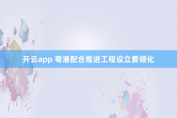 开云app 粤港配合推进工程设立要领化