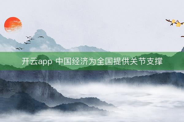 开云app 中国经济为全国提供关节支撑