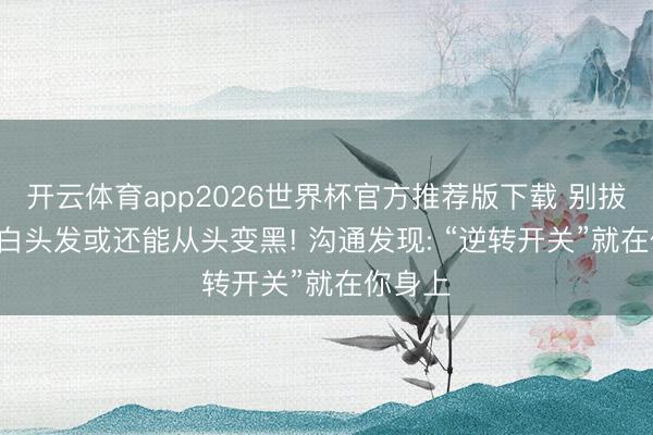 开云体育app2026世界杯官方推荐版下载 别拔! 你的白头发或还能从头变黑! 沟通发现: “逆转开关”就在你身上