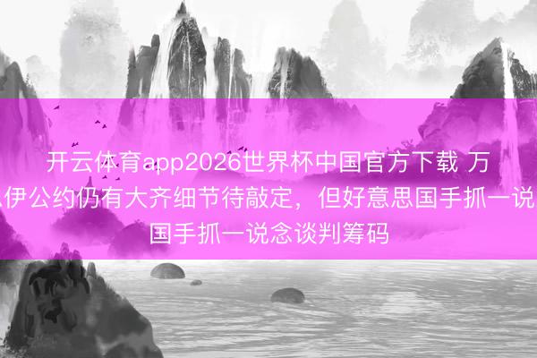 开云体育app2026世界杯中国官方下载 万斯:好意思伊公约仍有大齐细节待敲定,但好意思国手抓一说念谈判筹码